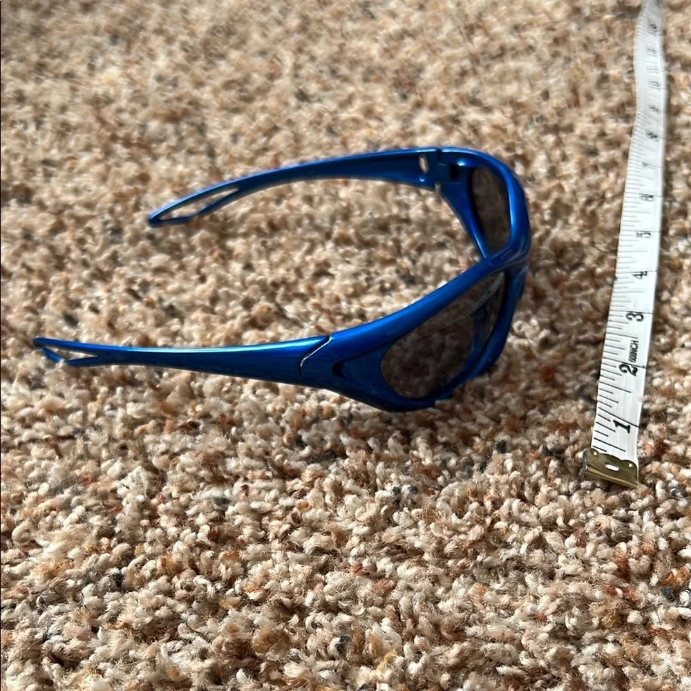 Blue Sporty Wraparound Baby Sunglasses with Dark Lenses